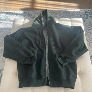 Dark Green Full-Zip Hoodie Jacket